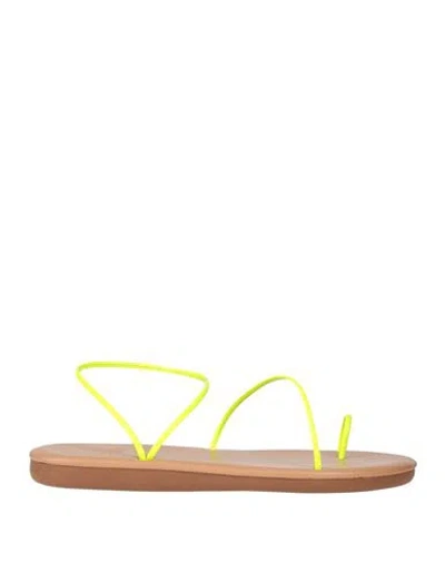 Ancient Greek Sandals Woman Thong Sandal Yellow Size 8 Leather