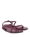 Ancient Greek Sandals Eleftheria Strappy Toe-ring Sporty Sandals In Prune