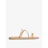Ancient Greek Sandals Ermodiki Metallic Three-band Slide Sandals In Gold
