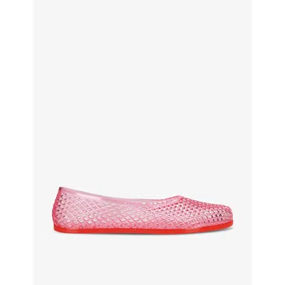 ANCIENT GREEK SANDALS ANCIENT GREEK SANDALS WOMEN'S PINK IRO MESH-TEXTURED PVC FLATS