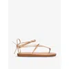 Ancient Greek Sandals Womens Tan Chordi Strappy Leather Flip Flops In Tan