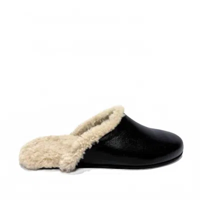 Ancient Greek Sandals Women's Thelma Shearling Leather Mule In Black