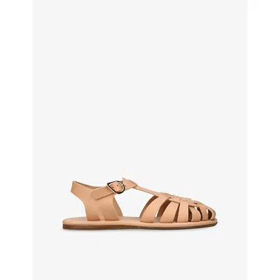 Ancient Greek Sandals Womens Beige Karina Leather Fisherman Sandals Eur 40 / 7 Uk