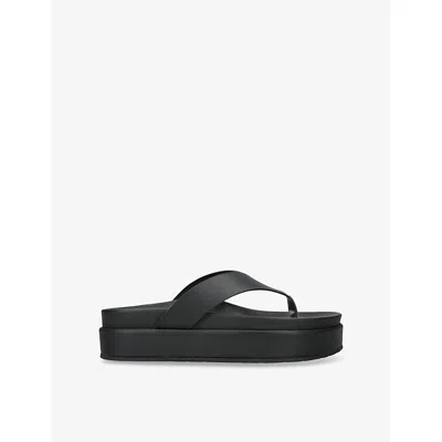 Ancient Greek Sandals Womens  Charys Flatform Leather Sandals In Black