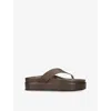 Ancient Greek Sandals Brown Charys 2flatform Flip-flops In Khaki