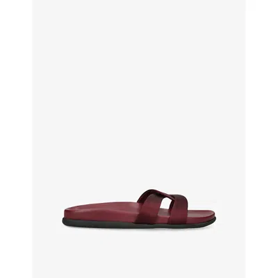 ANCIENT GREEK SANDALS WOMENS WINE DESMOS SATIN FLAT SANDALS EUR 37 / 4 UK