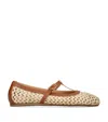 Ancient Greek Sandals Aerati Leather-trimmed Woven Raffia Ballet Flats In Beige