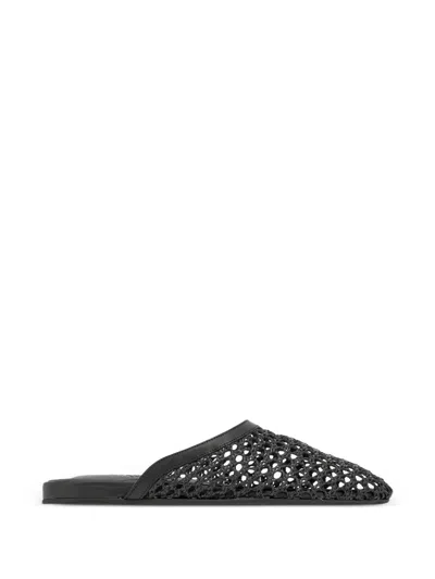 Ancient Greek Sandals Woven Mules In Black