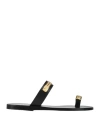 Ancient Greek Sandals X Lalaounis Woman Thong Sandal Black Size 7 Cowhide In Black