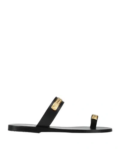 Ancient Greek Sandals X Lalaounis Woman Thong Sandal Black Size 7 Cowhide