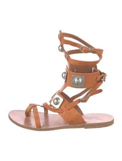 Pre-owned Ancient Greek Sandals X Peter Pilotto Leather Gladiator Sandals In Brown