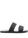 Ancient Greek Sandals Zeus Pantoletten Aus Stroh In Schwarz