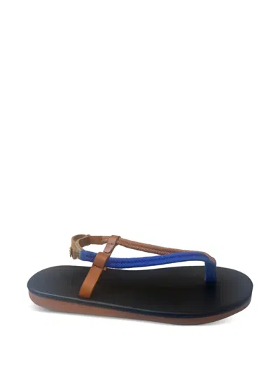 Ancient Greek Sandals Zoi Rope Leather Sandals In Black