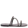 Ancient Greek Sandals V Ladies Black Polytimi Crystal Sandals In Black