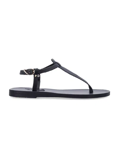 Ancient Greek Timeless Mini Sandals With Adjustable Ankle Strap In Black