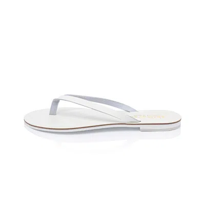 Ancientoo Achelois White Handcrafted Leather Flip Flop Sandal For Women