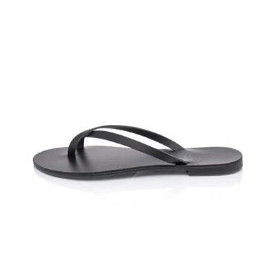 Ancientoo Aphaea Black Handcrafted Leather Flip Flop Sandal For Women Dressy Thong Sandals For Women With Casu