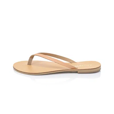 Ancientoo Neutrals Achelois Handcrafted Leather Flip Flop Sandal For Women