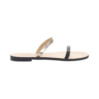 Ancientoo Women's Black / Gold Leather Slides Clio - Gold & Black In Black/gold