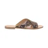 Ancientoo Women's Brown Enyo Python Print Leather Slide Shoe In Brown