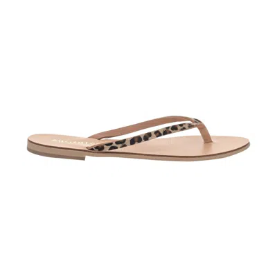 Ancientoo Women's Brown Flip Flops Apate Leopard