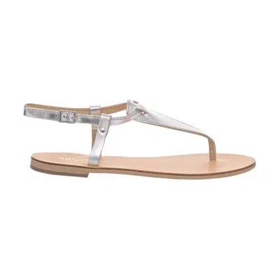 Ancientoo Women's T-strap Sandals Calypso Silver