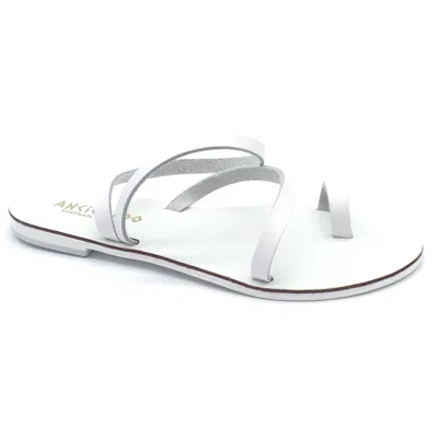 Ancientoo Women's Toe Ring Sandals Mania White
