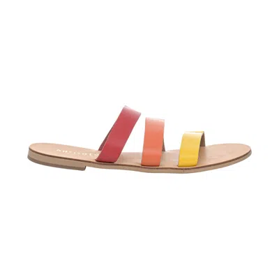 Ancientoo Women's Yellow / Orange Slides Harmonia Rainbow In Yellow/orange