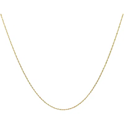 Ancona Jewelry 14k Yellow Diamond Cut Gold Rope Chain Necklace 1mm