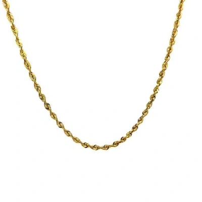 Ancona Jewelry 14k Yellow Gold Diamond Cut Rope Chain Necklace 4.5mm