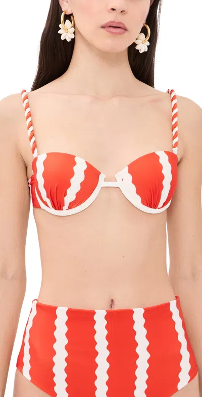 Ancora Bora Bikini Top Orange In Red