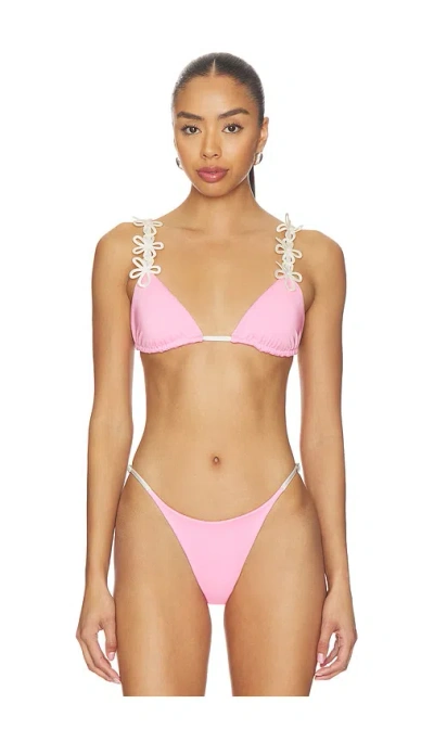 Ancora Fiori Bikini Top In Pink