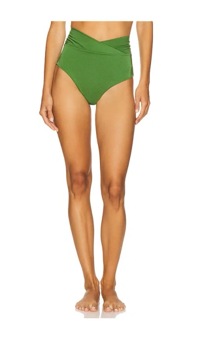 Ancora Meadow High Waisted Bikini Bottom In Green