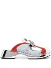 Ancuta Sarca White Beetle Logo-patch Sneaker Clogs In Silver