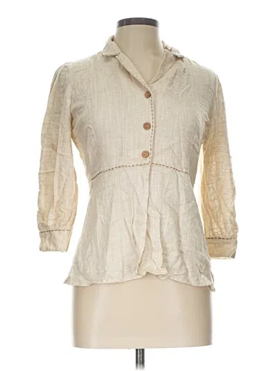 Pre-owned And 3/4 Sleeve Button Down Shirt In Ivory