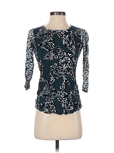 Pre-owned And 3/4 Sleeve Top Teal Keyhole Neckline Tops