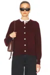 Shop And-daughter Ada Crewneck Cardigan In Burgundy