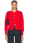 And-daughter Red Ada Crewneck Cardigan In Poppy Red