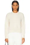 And-daughter Ada Crewneck Cardigan In White Undyed