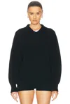 And-daughter Balla Slouch V-neck Sweater In Black