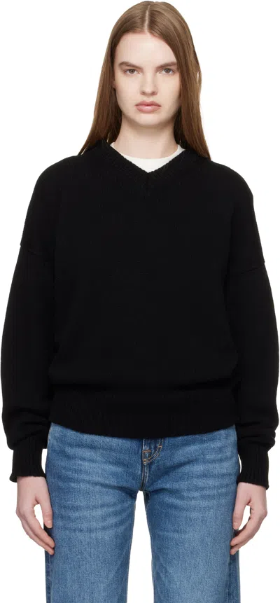 And-daughter Black Balla Slouch V-neck Sweater
