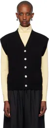 And-daughter Black Wexford Waistcoat Cardigan In Black