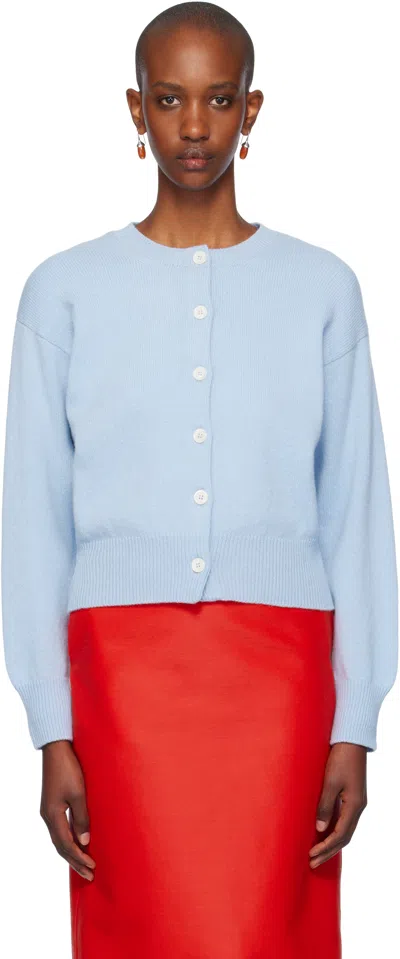 And-daughter Blue Ada Crewneck Cardigan In Pale Blue