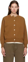 And-daughter Brown Ada Crewneck Cardigan In Brown
