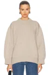 And-daughter Caragh Chunky Slouch Crewneck Sweater In Dark Medium Dyed