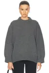 And-daughter Gray Balla Slouch V-neck Sweater In Derby Grey