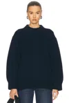 And-daughter Caragh Chunky Slouch Crewneck Sweater In Navy