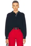And-daughter Edith Plain Polo Sweater In Navy