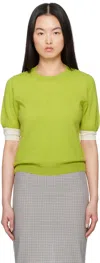 And-daughter Green Emer Cashmere T-shirt In Lime Green