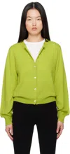 And-daughter Enya Cashmere And Cotton-blend Cardigan In Lime Green